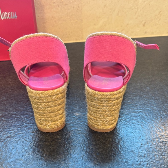 NWOT Stuart Weitzman Fuchsia Wedge Sandals - Picture 3 of 4